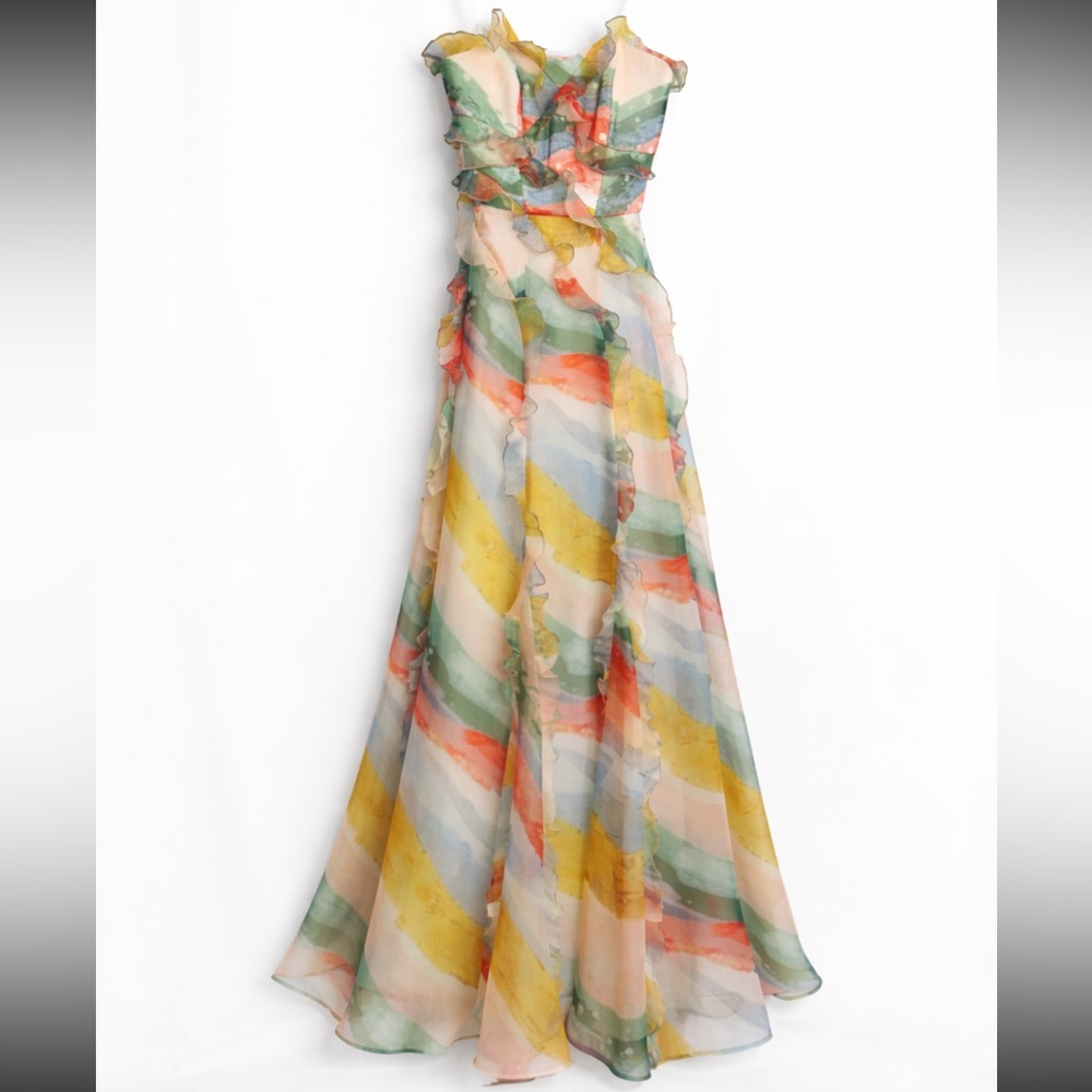 Hutch Strapless Watercolor Maxi Dress 2 - Picture 6 of 7